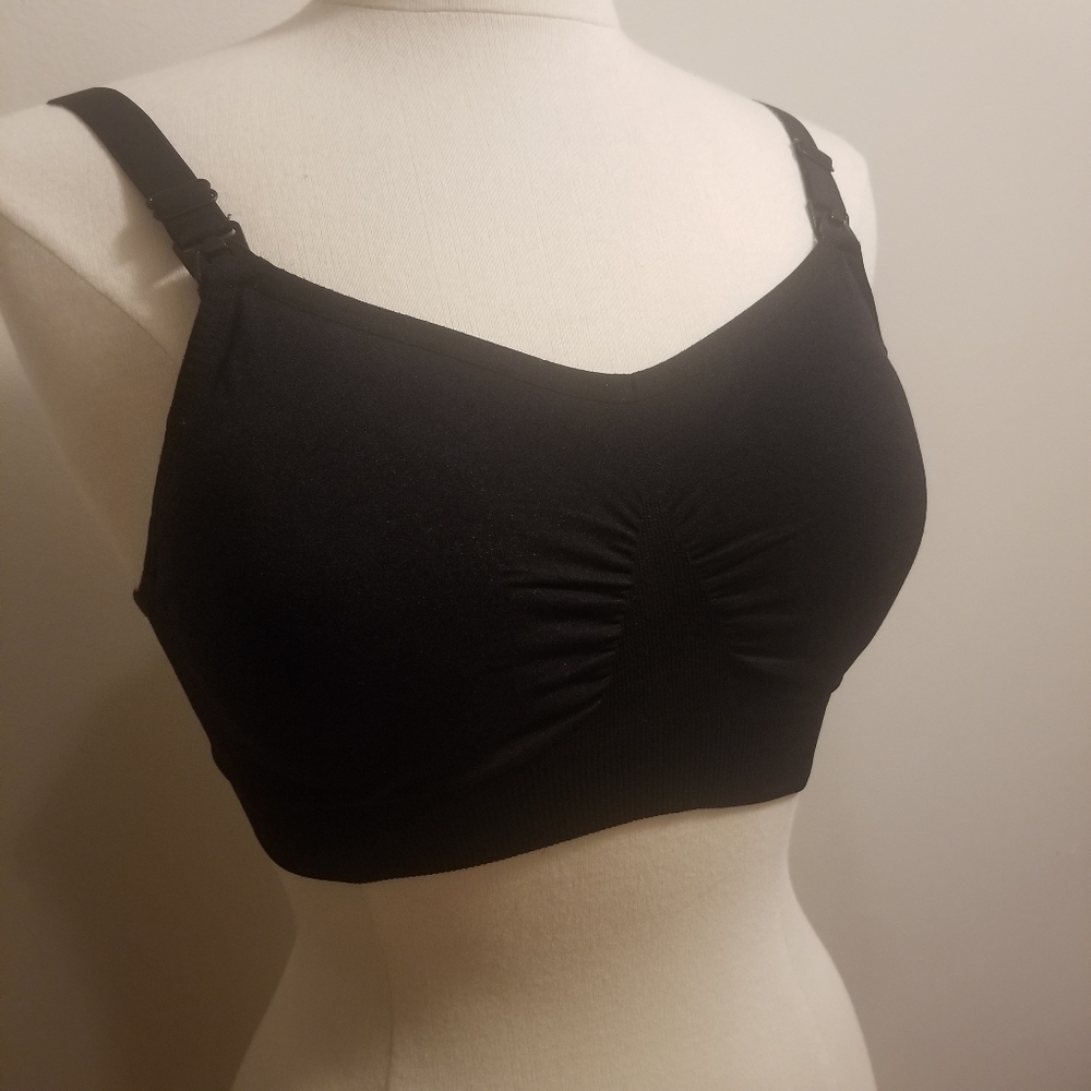 2 Hofish nursing bras, nude & black, medium